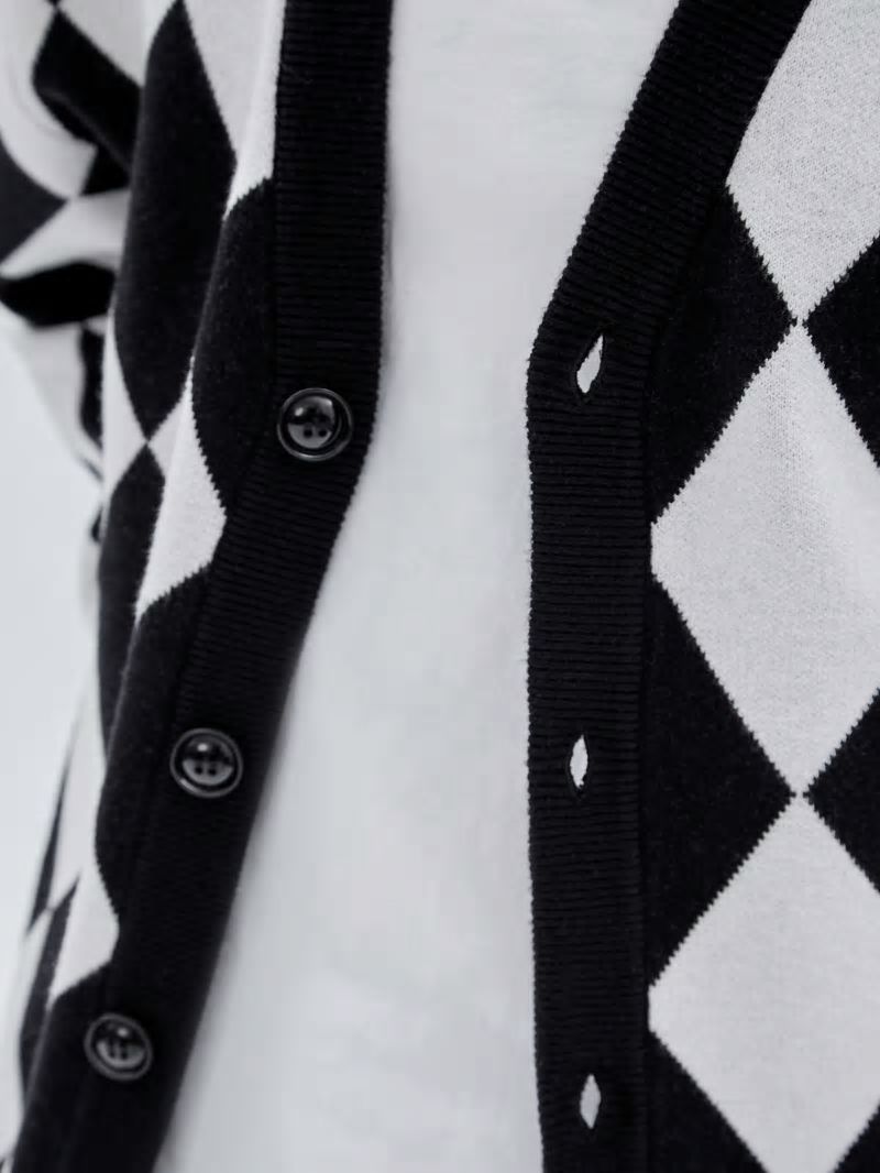 Guess GUESS Originals Diamond Knit Cardigan - Jet Black Multi Guess GUESS Originals Diamond Knit Cardigan - Jet Black Multi