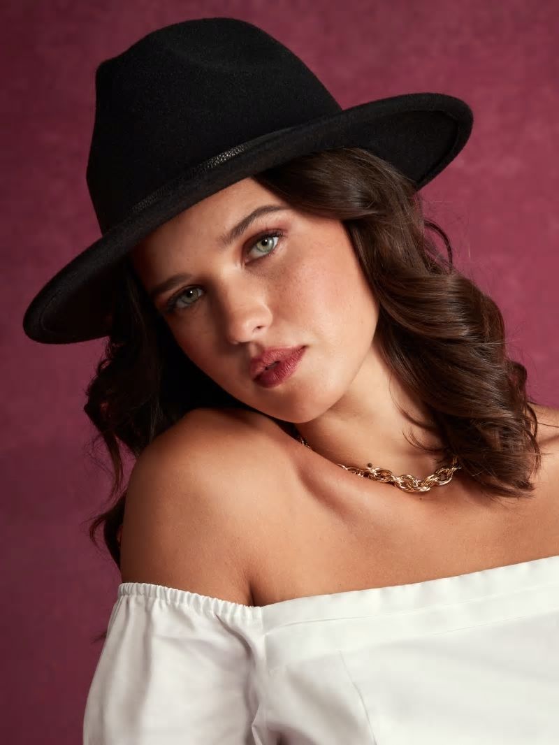 Guess Amera Fedora Hat - Black Guess Amera Fedora Hat - Black