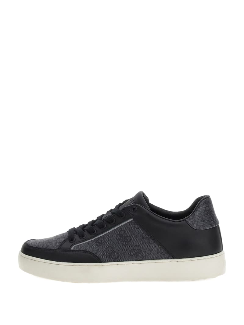 Guess Logo Side Panel Low-Top Sneakers - Black Patent Guess Logo Side Panel Low-Top Sneakers - Black Patent