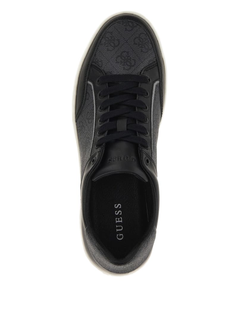Guess Logo Side Panel Low-Top Sneakers - Black Patent Guess Logo Side Panel Low-Top Sneakers - Black Patent