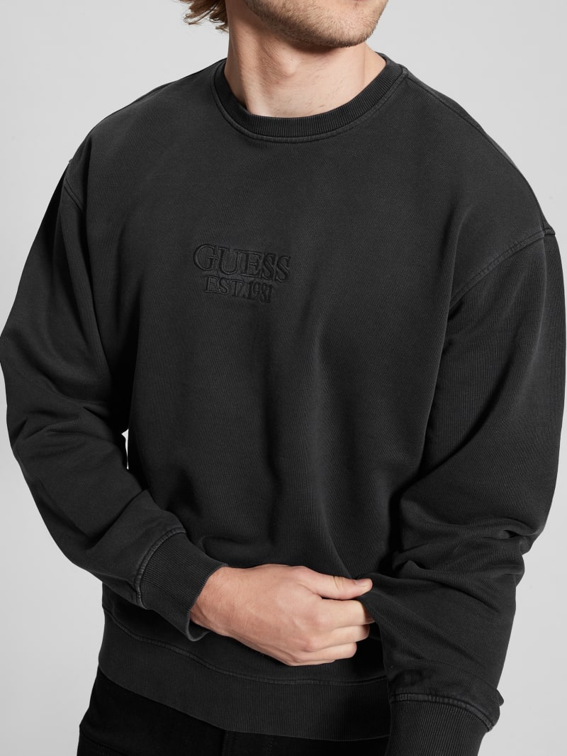 Guess Finch Vintage Logo Sweatshirt - Jet Black Multi Guess Finch Vintage Logo Sweatshirt - Jet Black Multi