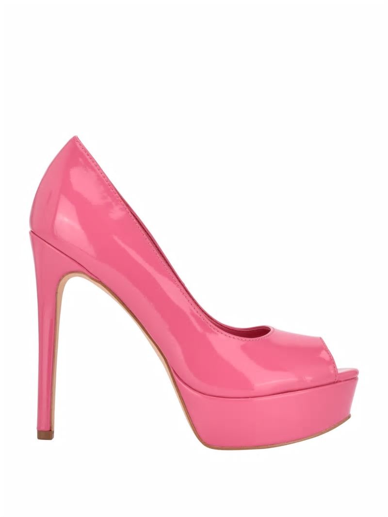 Guess Cacei Peep-Toe Stiletto Heels - Medium Pink Guess Cacei Peep-Toe Stiletto Heels - Medium Pink