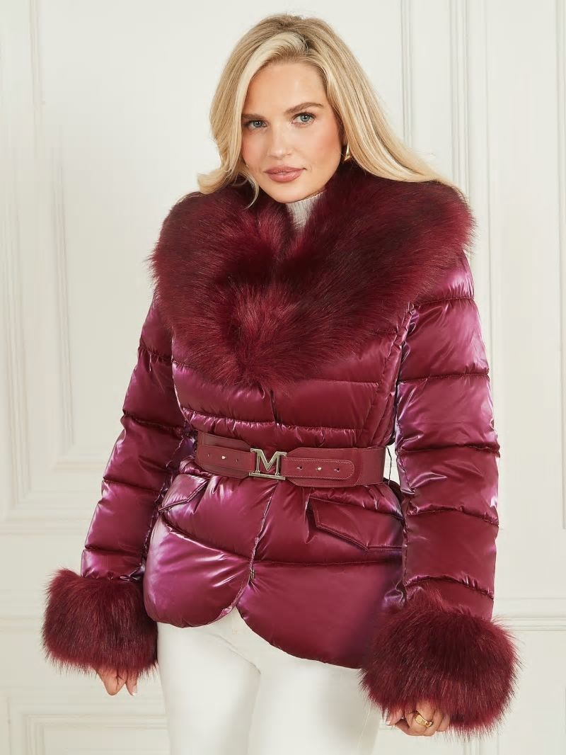 Guess Nausicaa Puffer Jacket - Purple Petal Multi Guess Nausicaa Puffer Jacket - Purple Petal Multi