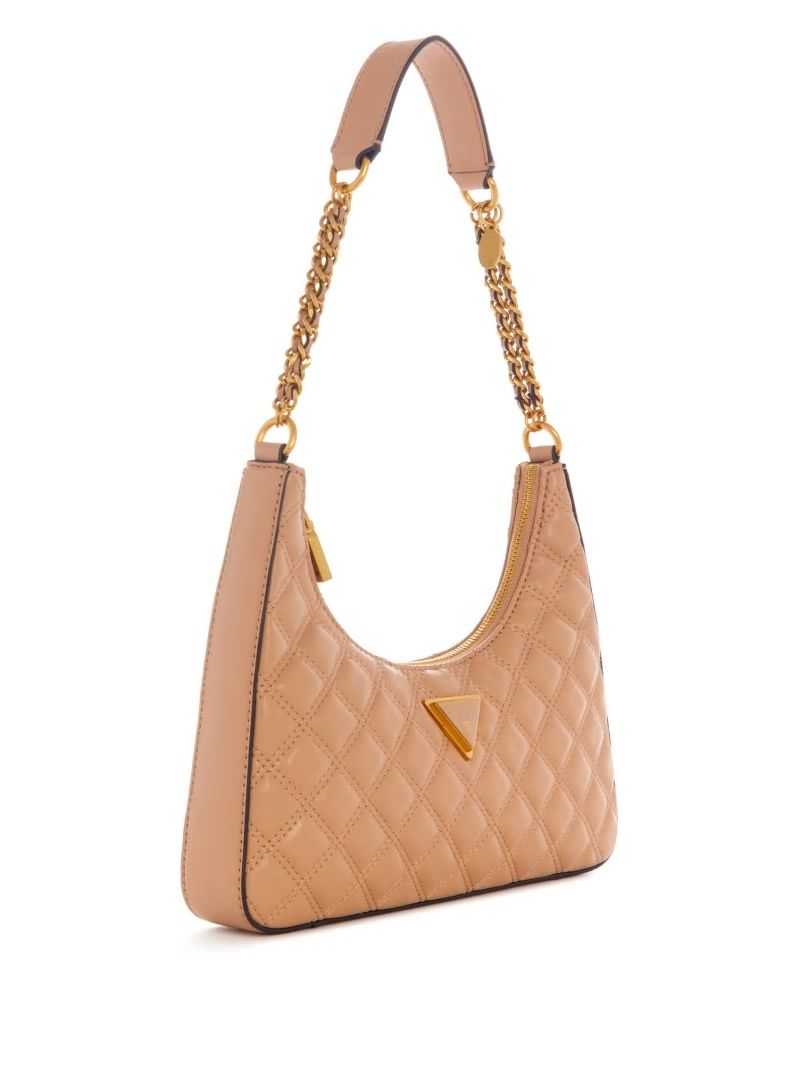 Guess Giully Top-Zip Shoulder Bag - Beige Overflow Guess Giully Top-Zip Shoulder Bag - Beige Overflow
