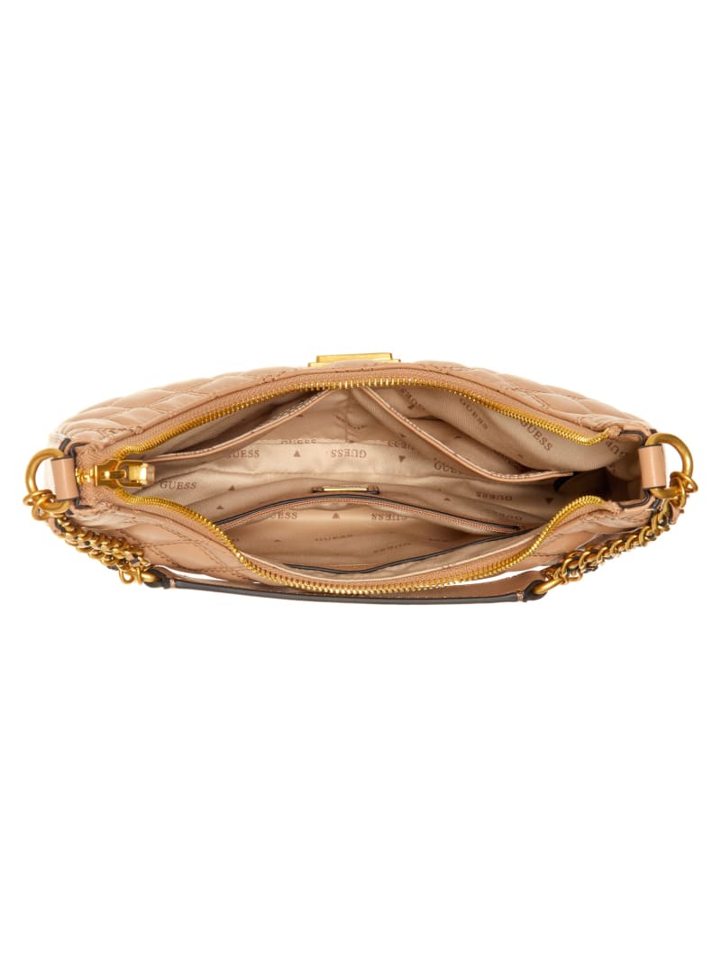 Guess Giully Top-Zip Shoulder Bag - Beige Overflow Guess Giully Top-Zip Shoulder Bag - Beige Overflow