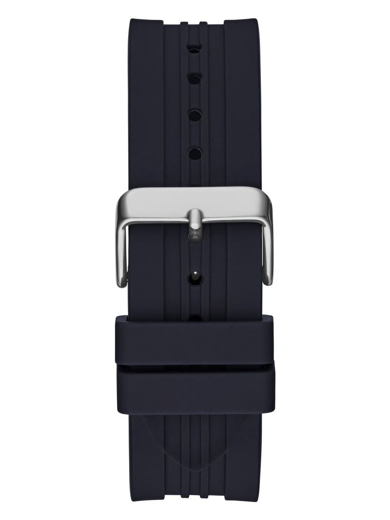 Guess Champ Black Analog Silicon Watch - Silver Guess Champ Black Analog Silicon Watch - Silver
