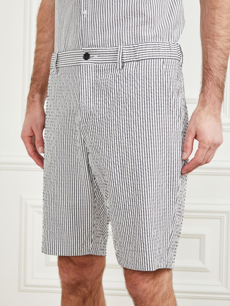 Guess Capri Short - White/Navy Stripes Guess Capri Short - White/Navy Stripes