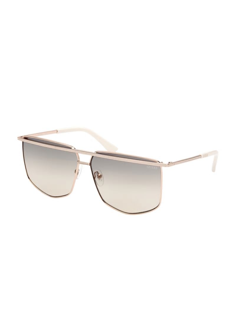 Guess Metal Brow Bar Geometric Sunglasses - Black Guess Metal Brow Bar Geometric Sunglasses - Black