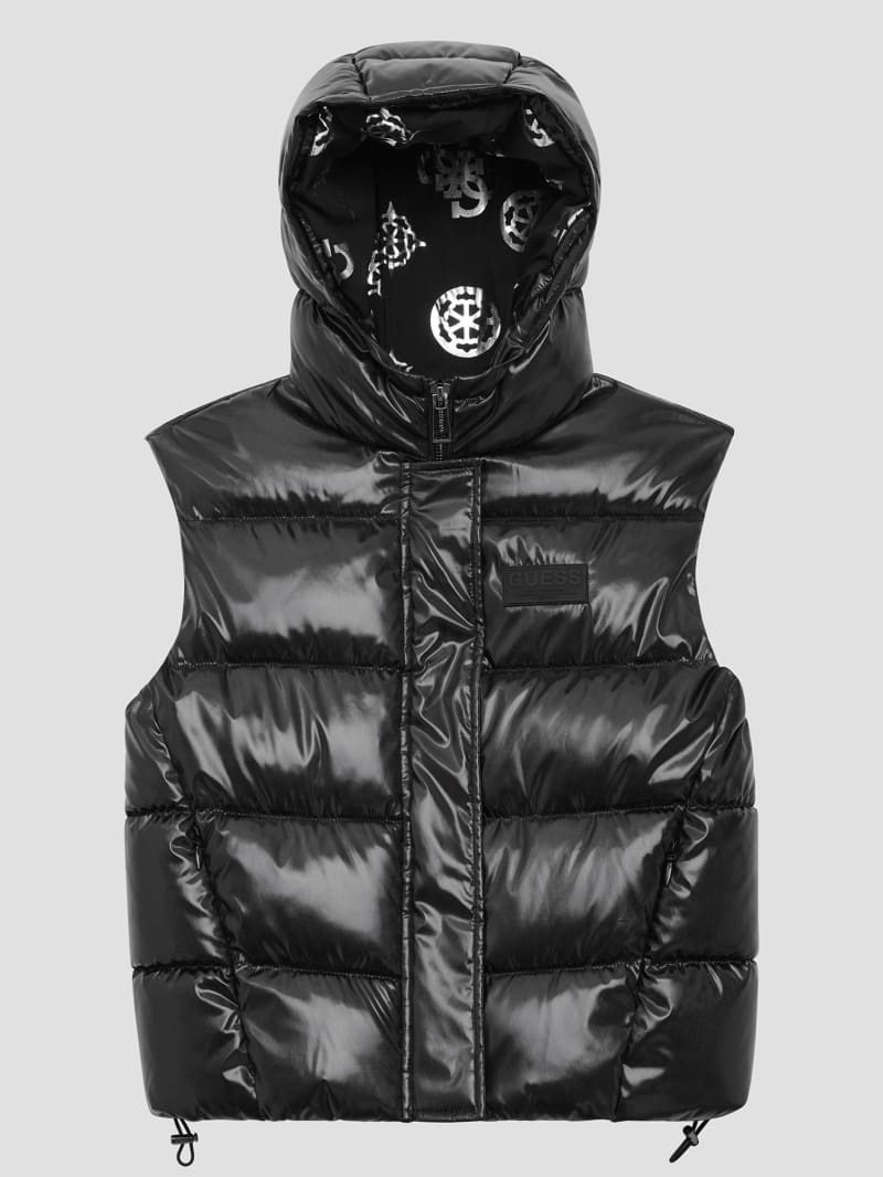 Guess Eco Noemi Quilted Vest - Jet Black Multi Guess Eco Noemi Quilted Vest - Jet Black Multi