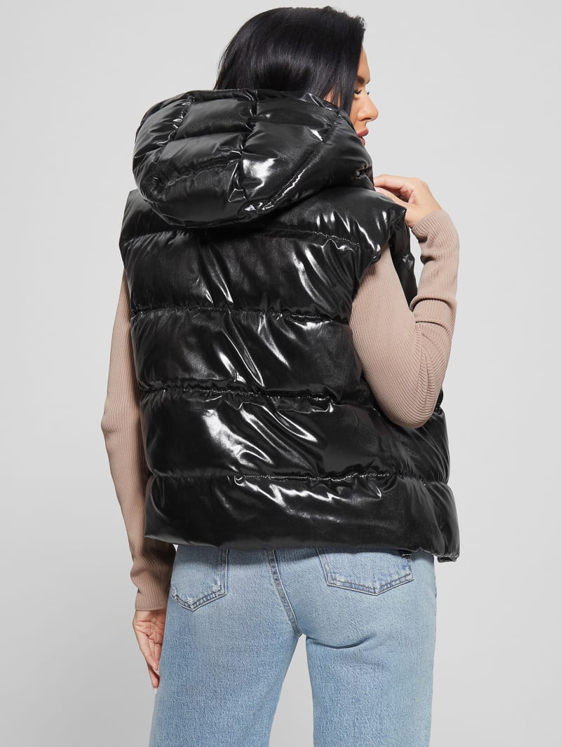 Guess Eco Noemi Quilted Vest - Jet Black Multi Guess Eco Noemi Quilted Vest - Jet Black Multi