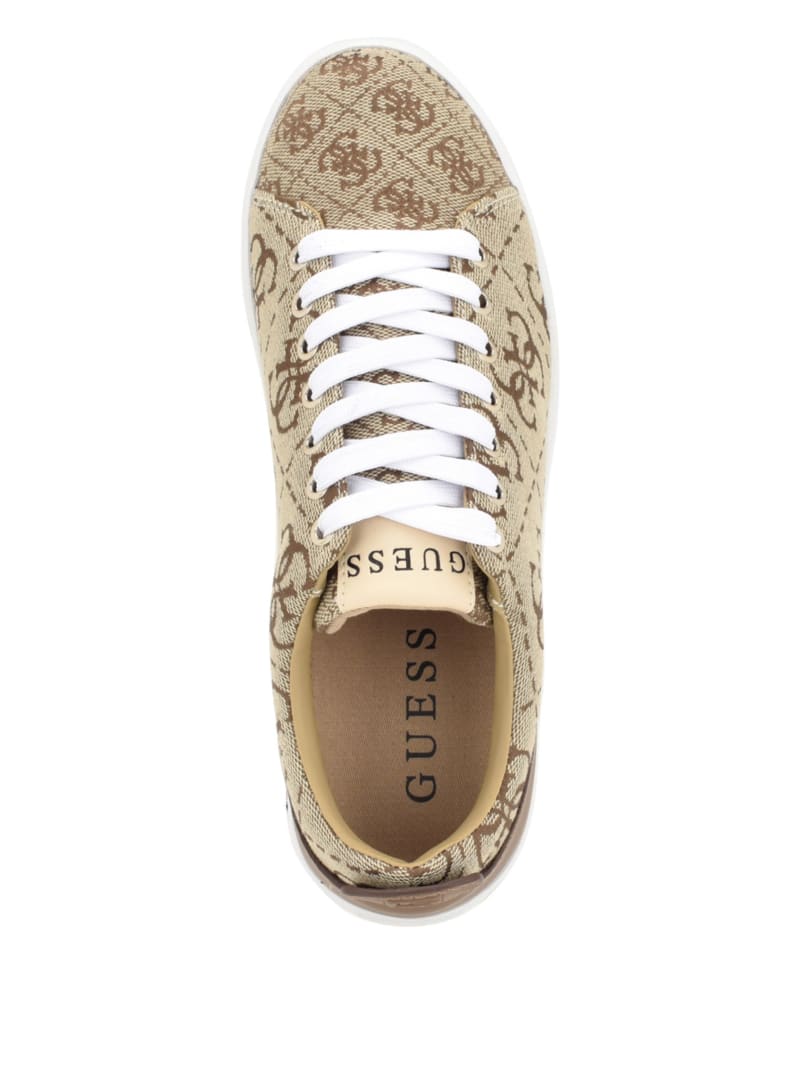 Guess Giaa Logo Print Low-Top Sneakers - Medium Brown Guess Giaa Logo Print Low-Top Sneakers - Medium Brown