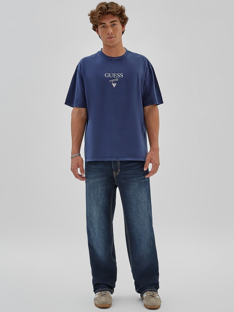 Guess GUESS Originals Printed Baker Logo Tee - Cave Blue Multi Guess GUESS Originals Printed Baker Logo Tee - Cave Blue Multi