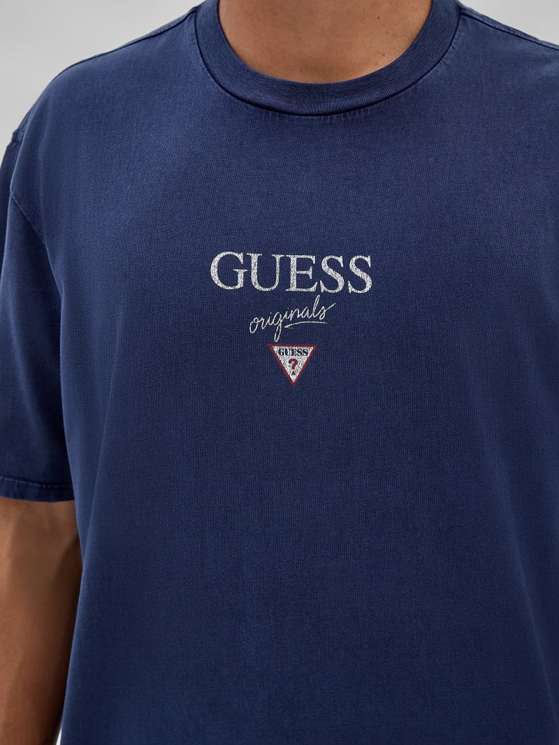 Guess GUESS Originals Printed Baker Logo Tee - Cave Blue Multi Guess GUESS Originals Printed Baker Logo Tee - Cave Blue Multi