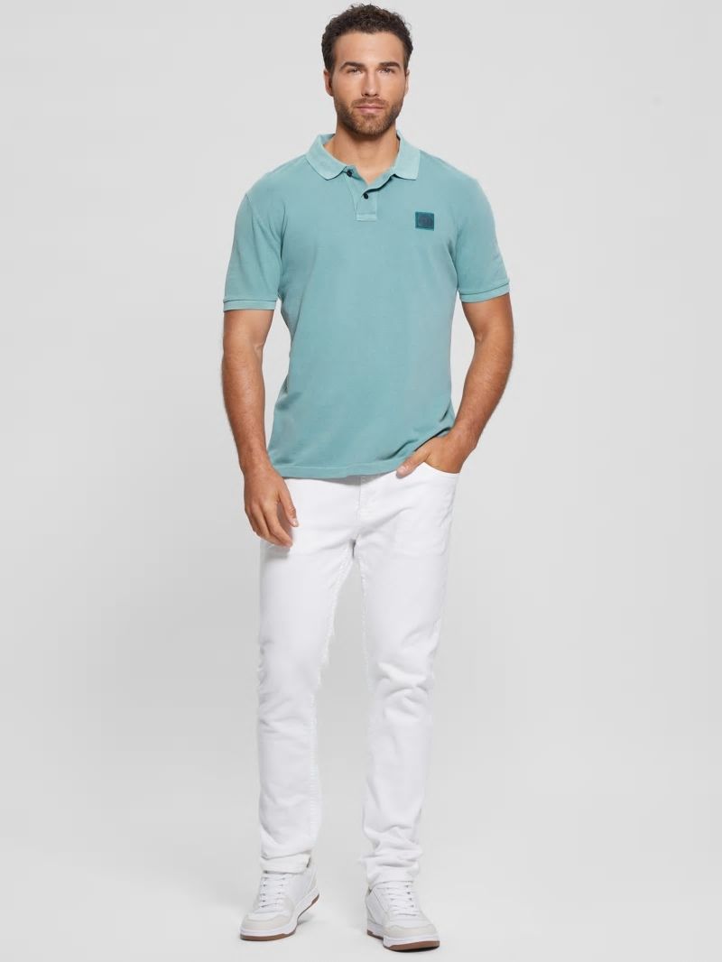 Guess Eco Washed Polo - Dark Jade Guess Eco Washed Polo - Dark Jade