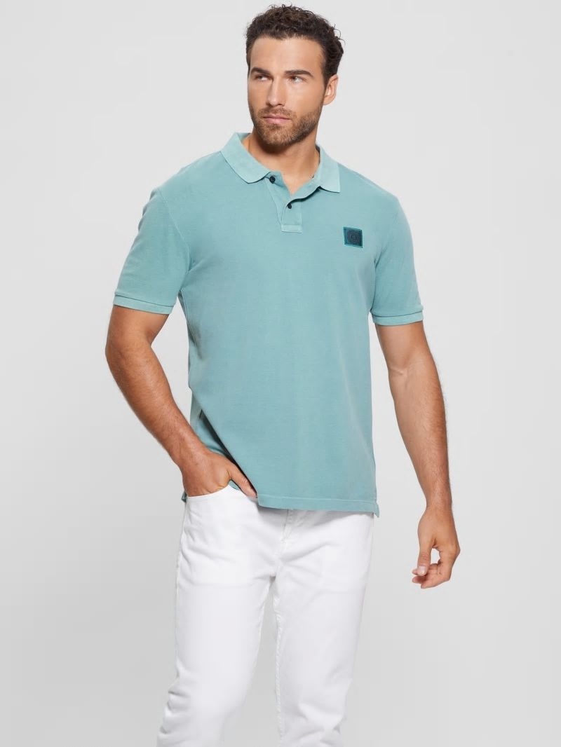 Guess Eco Washed Polo - Dark Jade Guess Eco Washed Polo - Dark Jade