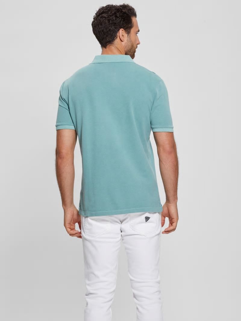 Guess Eco Washed Polo - Dark Jade Guess Eco Washed Polo - Dark Jade