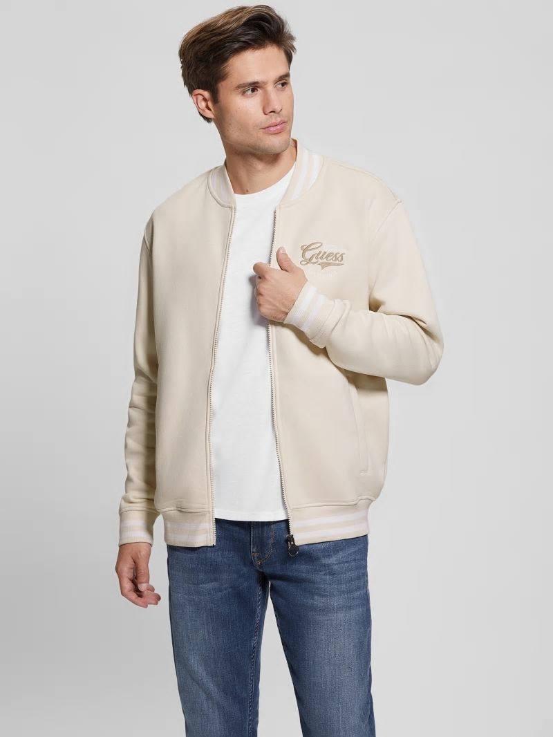 Guess Eco Embroidered Flight Jacket - Vanilla Blush Guess Eco Embroidered Flight Jacket - Vanilla Blush