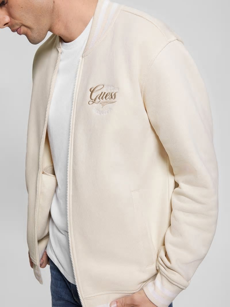 Guess Eco Embroidered Flight Jacket - Vanilla Blush Guess Eco Embroidered Flight Jacket - Vanilla Blush