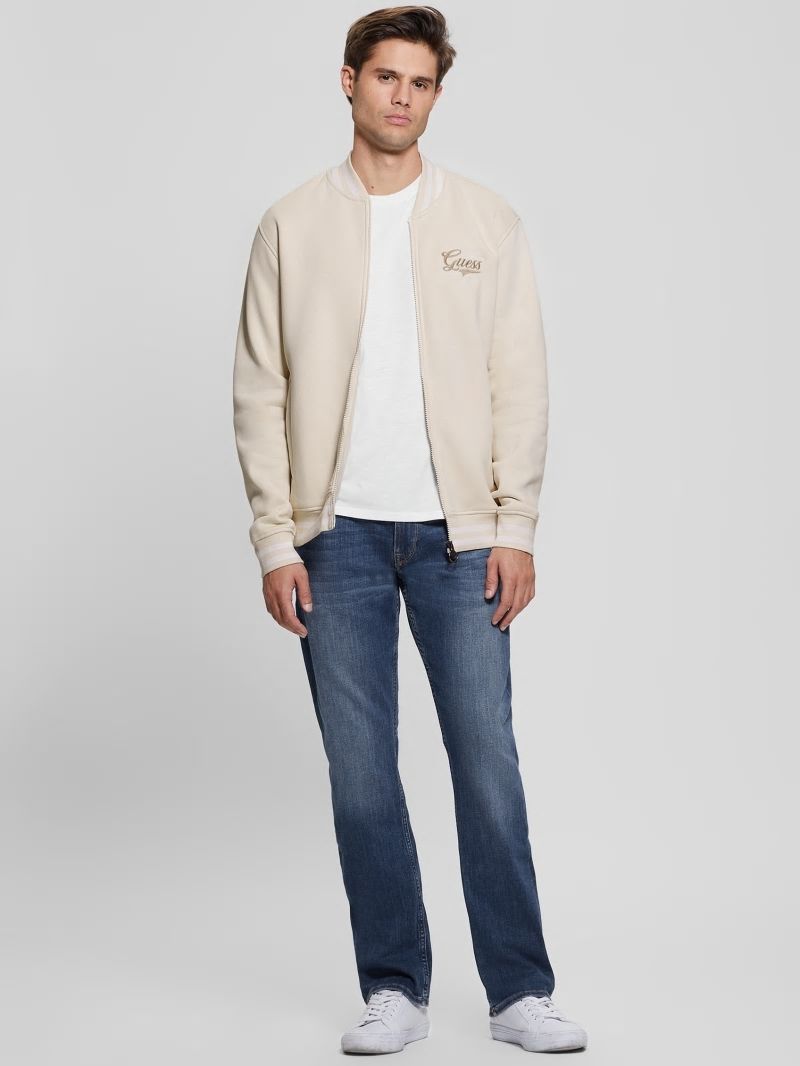 Guess Eco Embroidered Flight Jacket - Vanilla Blush Guess Eco Embroidered Flight Jacket - Vanilla Blush