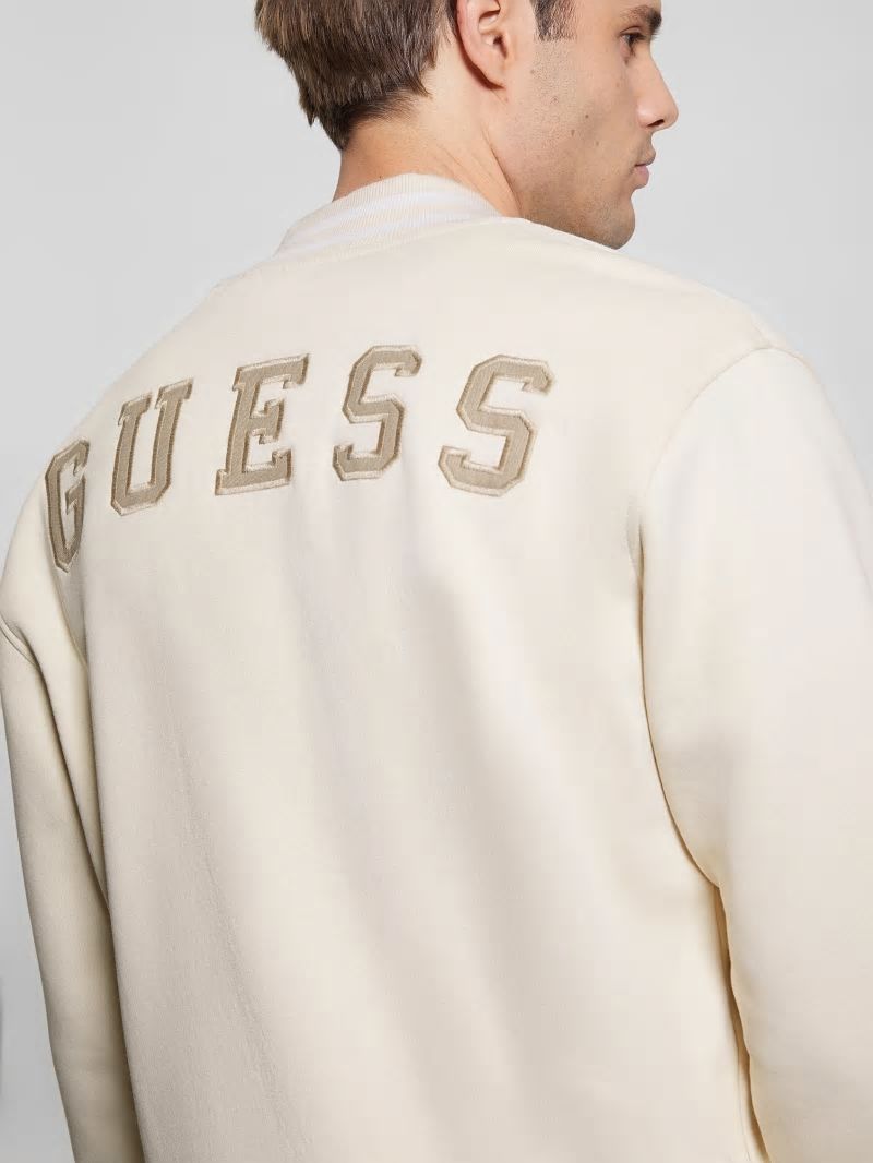 Guess Eco Embroidered Flight Jacket - Vanilla Blush Guess Eco Embroidered Flight Jacket - Vanilla Blush