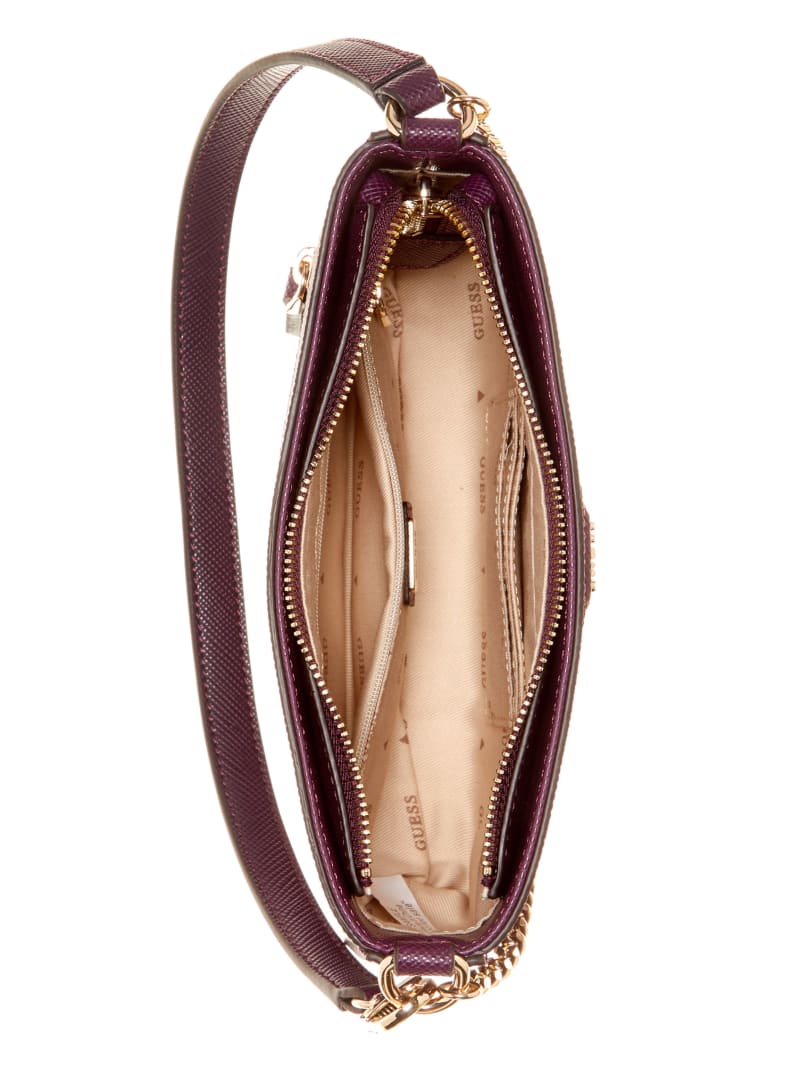 Guess Brynlee Mini Top-Zip Shoulder Bag - Plum Guess Brynlee Mini Top-Zip Shoulder Bag - Plum