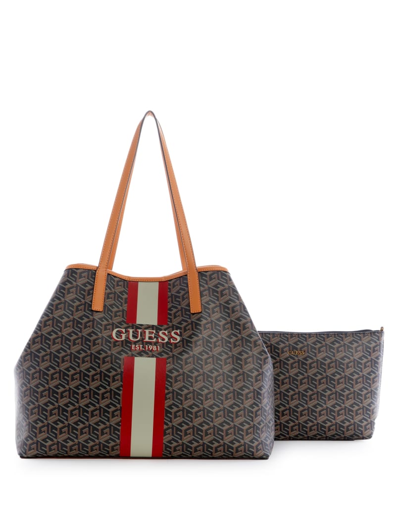 Guess Vikky Large Tote - Black Gold Guess Vikky Large Tote - Black Gold
