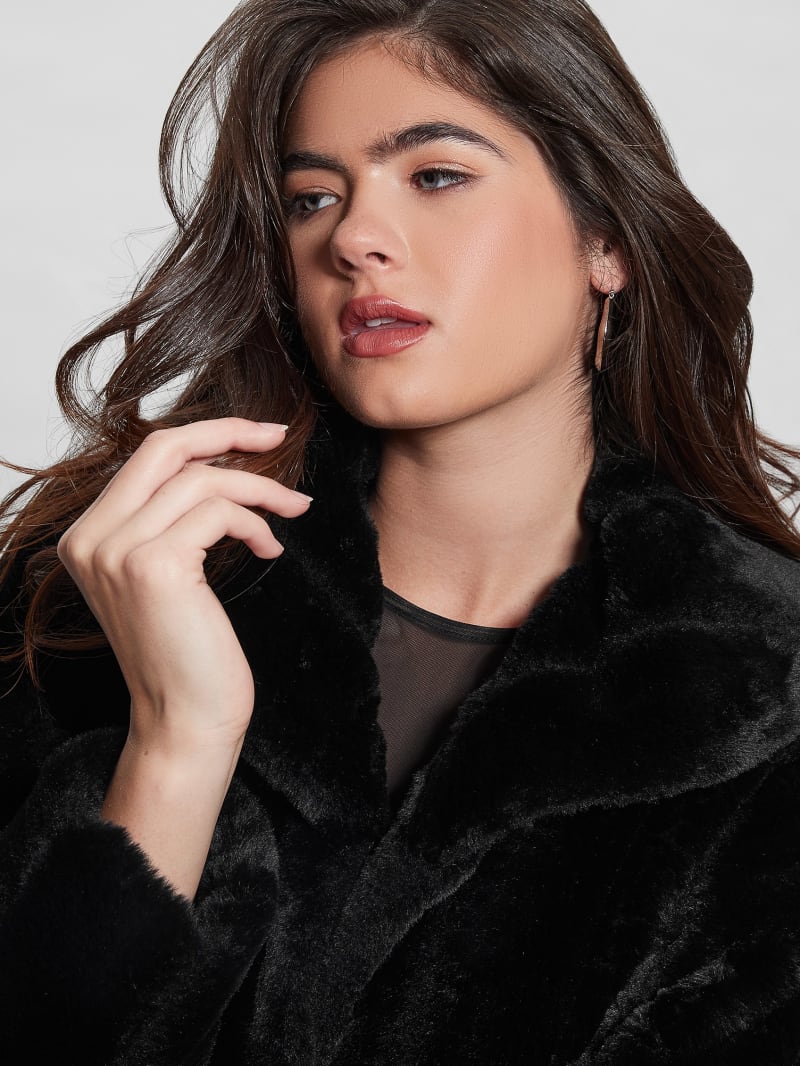 Guess Sophy Faux-Fur Jacket - Black Guess Sophy Faux-Fur Jacket - Black