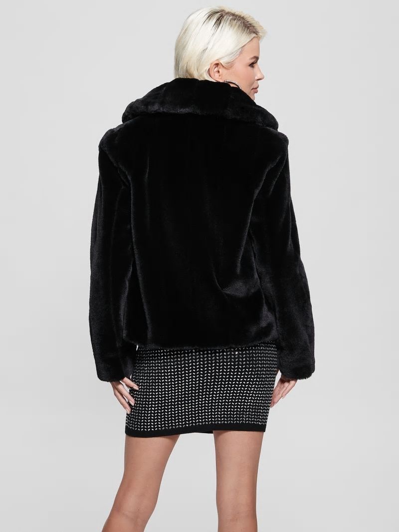 Guess Sophy Faux-Fur Jacket - Black Guess Sophy Faux-Fur Jacket - Black
