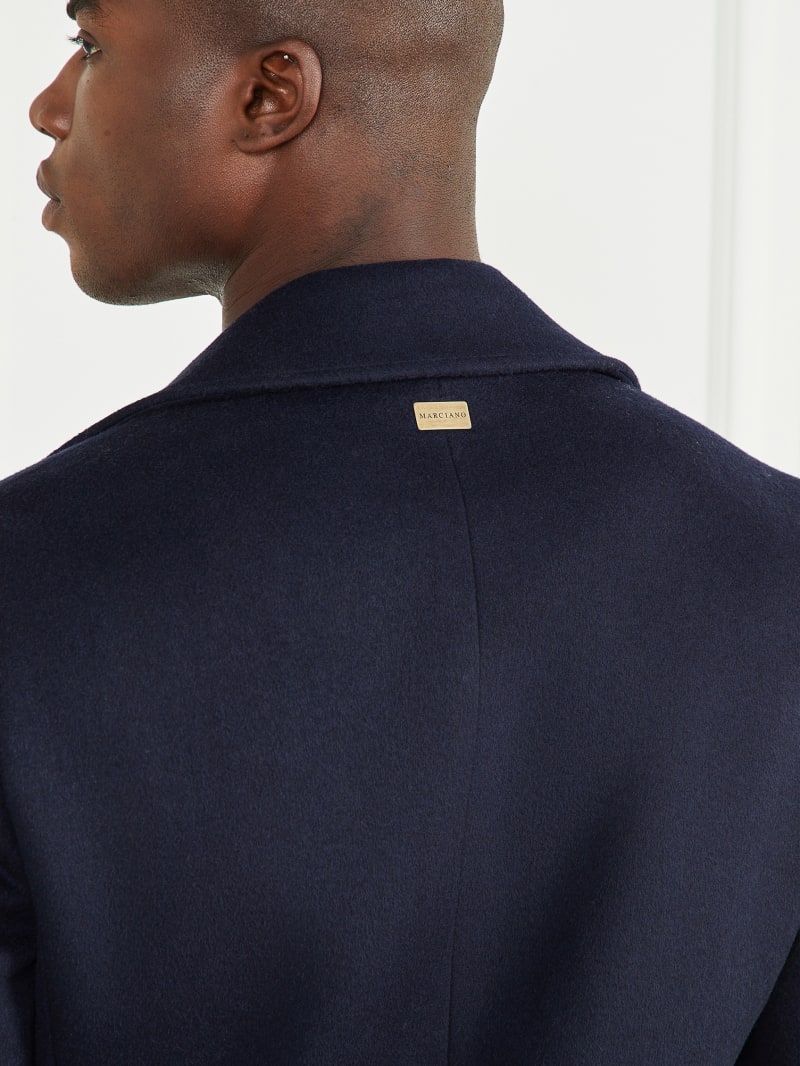 Guess Notched Wool-Blend Peacoat - Bleu &eacute;L&eacute;Gant