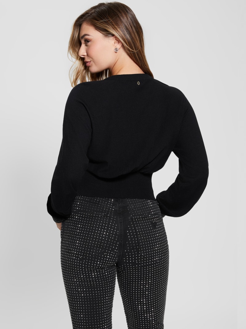 Guess Eco Posa Bling Cuff Sweater - Jet Black/Black Guess Eco Posa Bling Cuff Sweater - Jet Black/Black