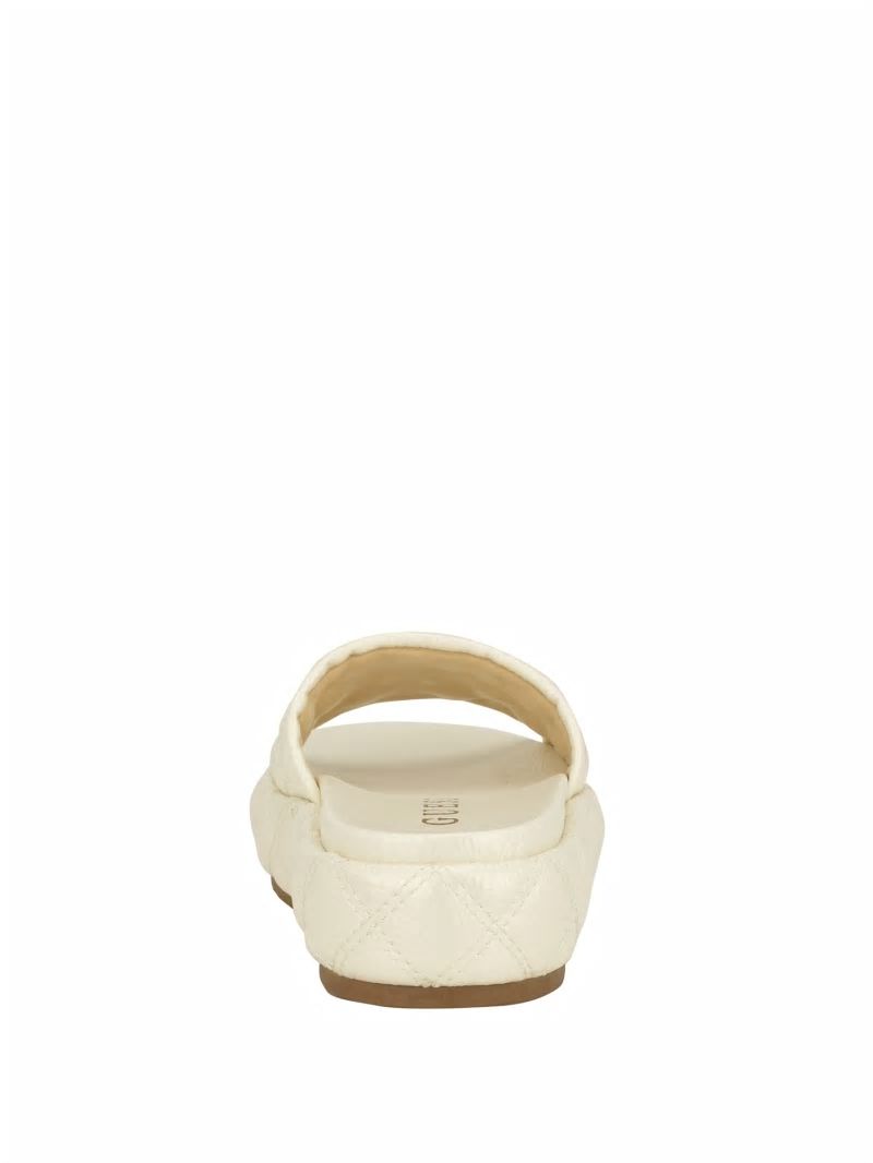 Guess Longo Quilted Flatform Slides - Ivory 150 Guess Longo Quilted Flatform Slides - Ivory 150