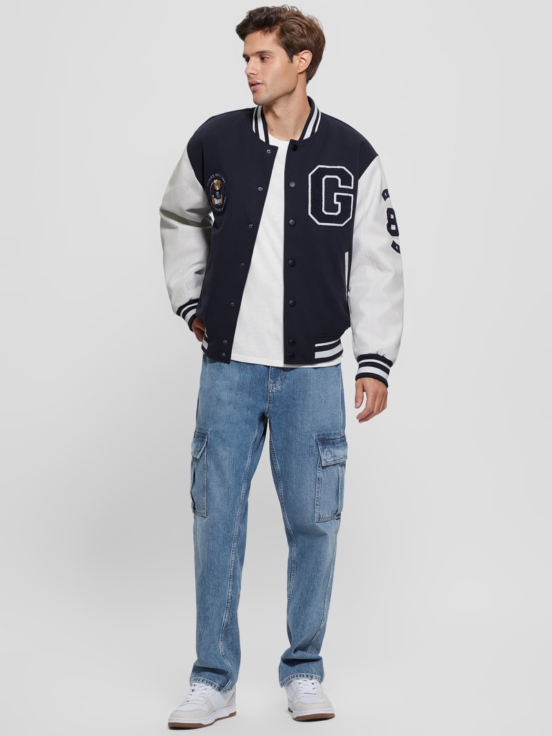 Guess Bear Varsity Jacket - Bleu éLéGant Guess Bear Varsity Jacket - Bleu éLéGant