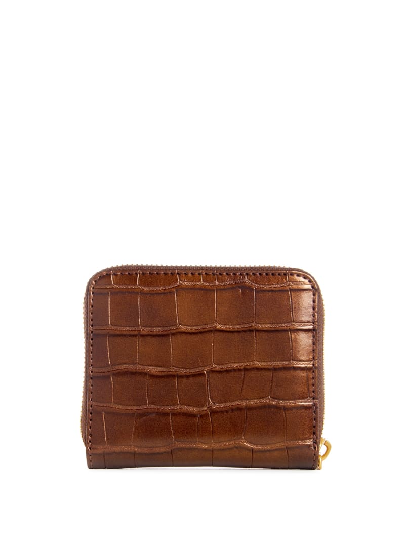 Guess James Croc Small Zip-Around Wallet - Bronze Guess James Croc Small Zip-Around Wallet - Bronze