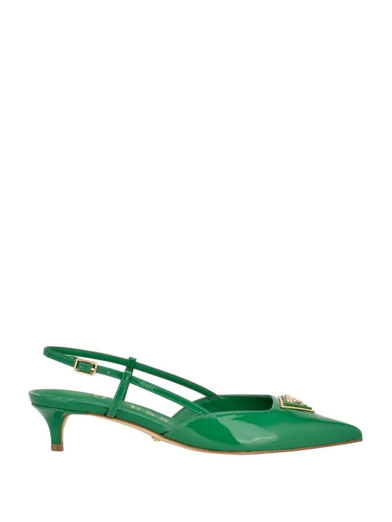 Guess Jesson Triangle Kitten Heels - Medium Green 310 Guess Jesson Triangle Kitten Heels - Medium Green 310