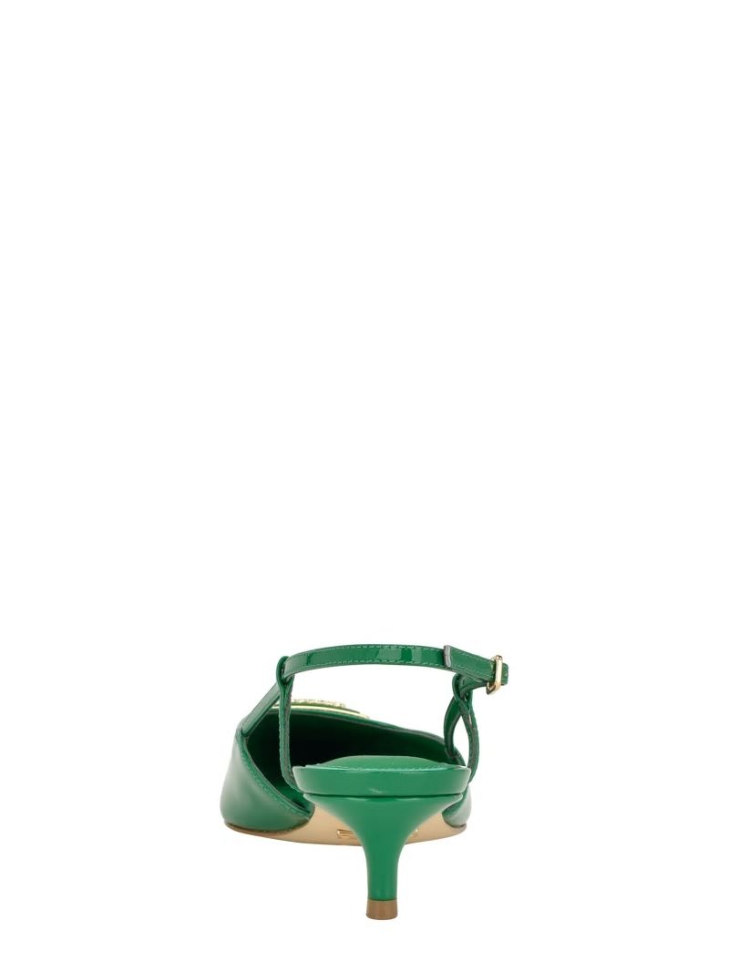 Guess Jesson Triangle Kitten Heels - Medium Green 310 Guess Jesson Triangle Kitten Heels - Medium Green 310