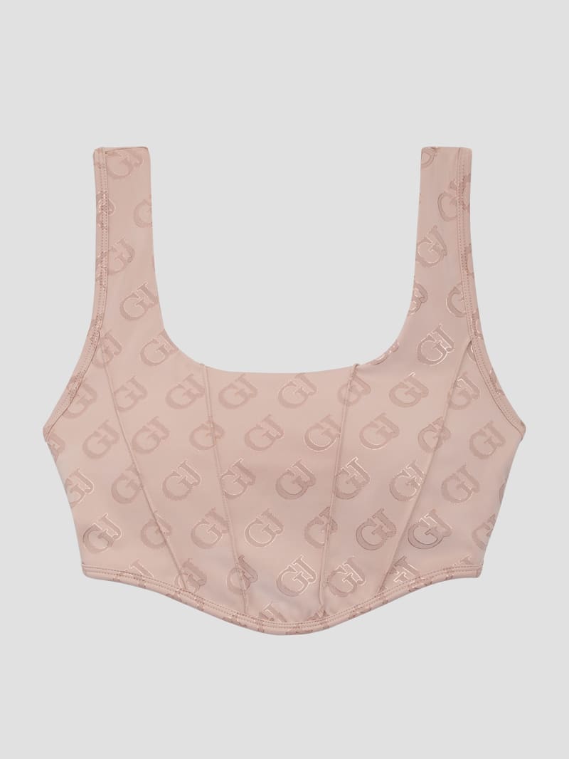 Guess Gj Logomania Bra - Small Moka Gj Outline Guess Gj Logomania Bra - Small Moka Gj Outline