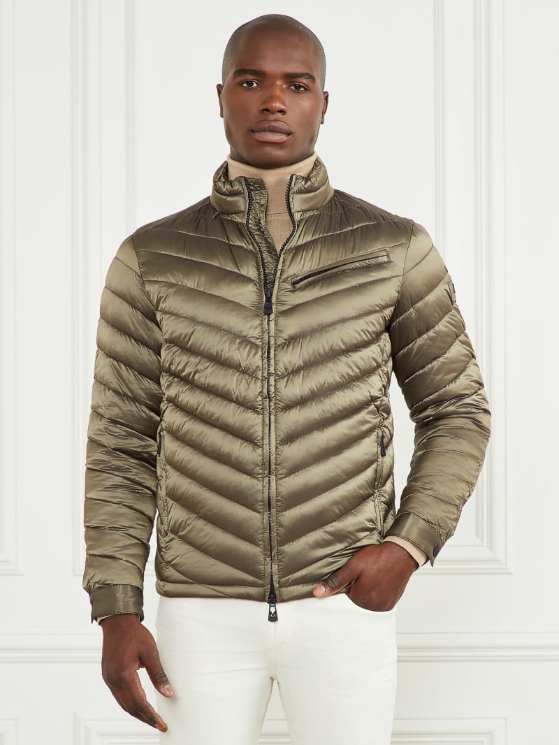 Guess Padded Chevron Jacket - Desert Green Guess Padded Chevron Jacket - Desert Green
