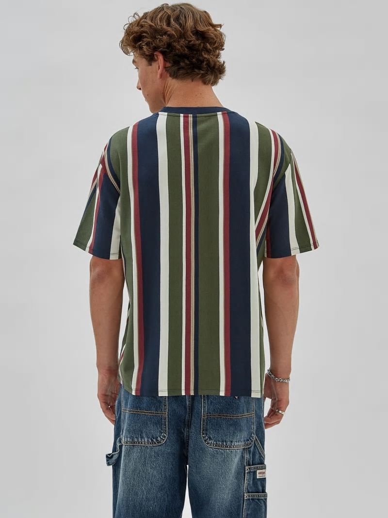 Guess GUESS Originals Eco Vertical Stripe Tee - Uniform Blue Multi Guess GUESS Originals Eco Vertical Stripe Tee - Uniform Blue Multi