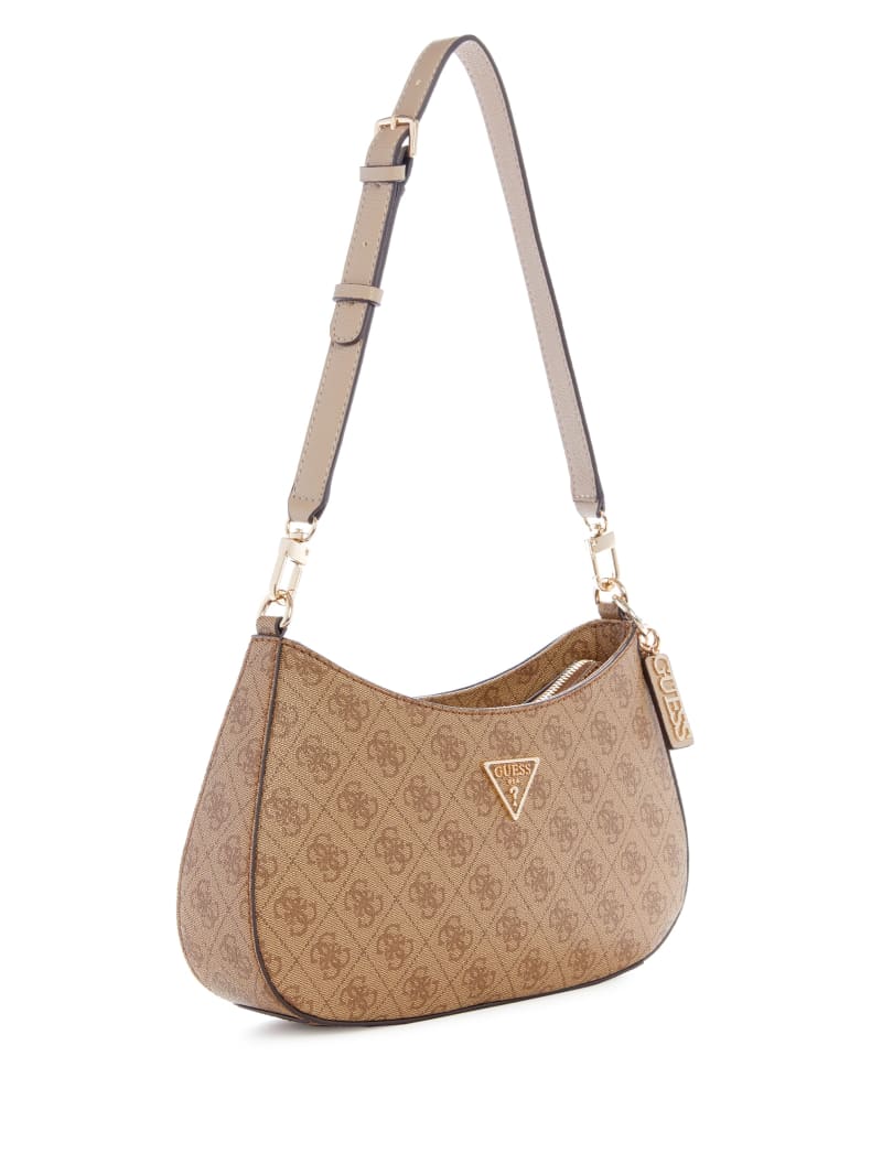 Guess Noelle Quattro G Shoulder Bag - Latte Logo Guess Noelle Quattro G Shoulder Bag - Latte Logo