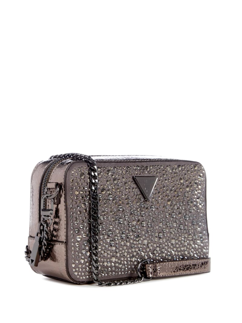Guess Lua Rhinestone Mini Crossbody - Pewter Guess Lua Rhinestone Mini Crossbody - Pewter