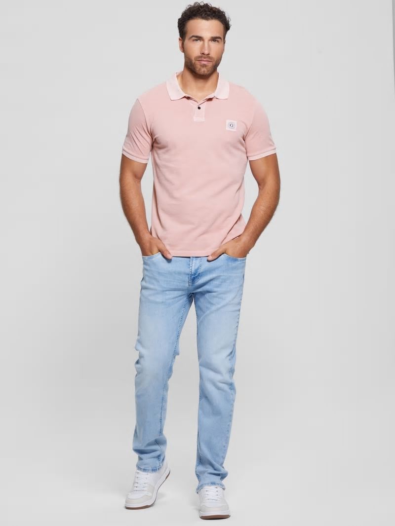 Guess Eco Washed Polo - Blush Cotton Guess Eco Washed Polo - Blush Cotton