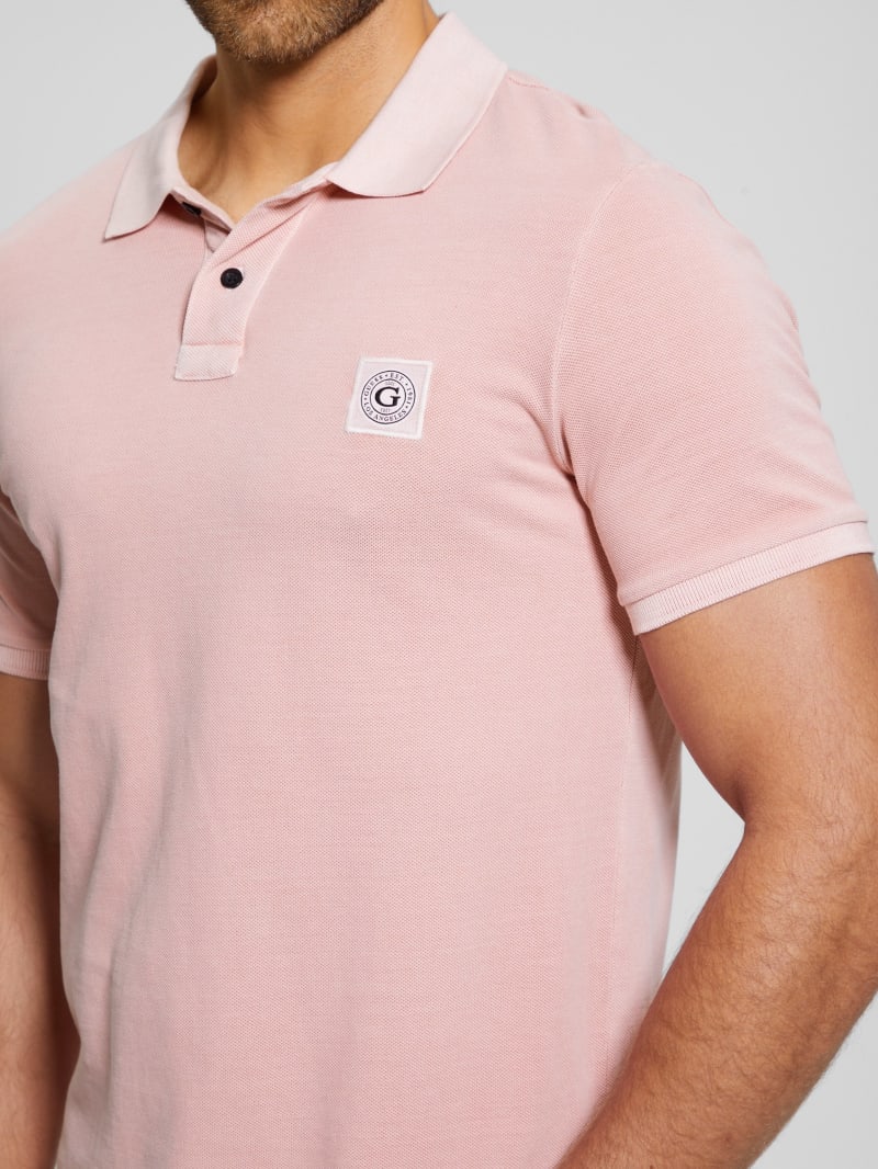 Guess Eco Washed Polo - Blush Cotton Guess Eco Washed Polo - Blush Cotton