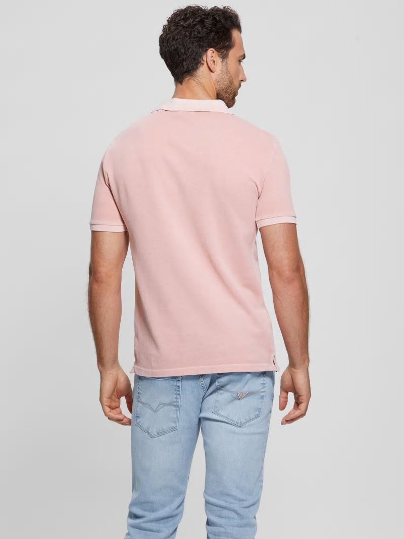 Guess Eco Washed Polo - Blush Cotton Guess Eco Washed Polo - Blush Cotton