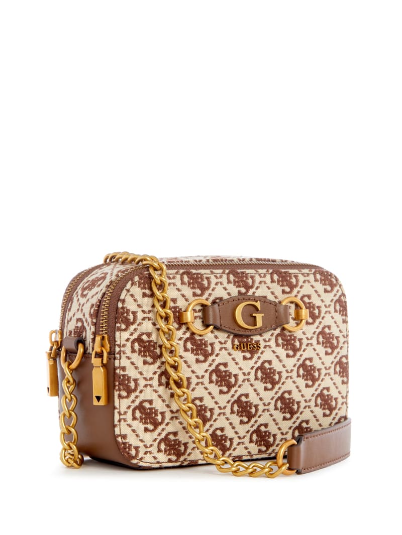 Guess Izzy Jacquard Logo Camera Bag - Brown Multi Guess Izzy Jacquard Logo Camera Bag - Brown Multi
