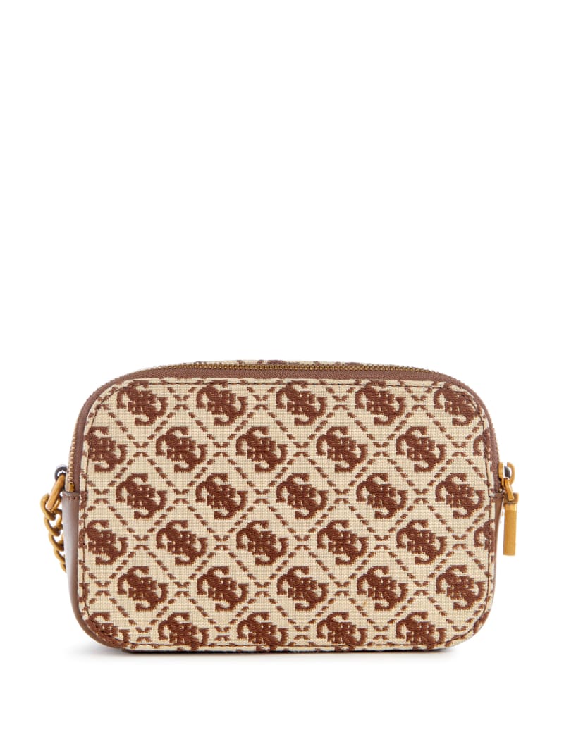Guess Izzy Jacquard Logo Camera Bag - Brown Multi Guess Izzy Jacquard Logo Camera Bag - Brown Multi
