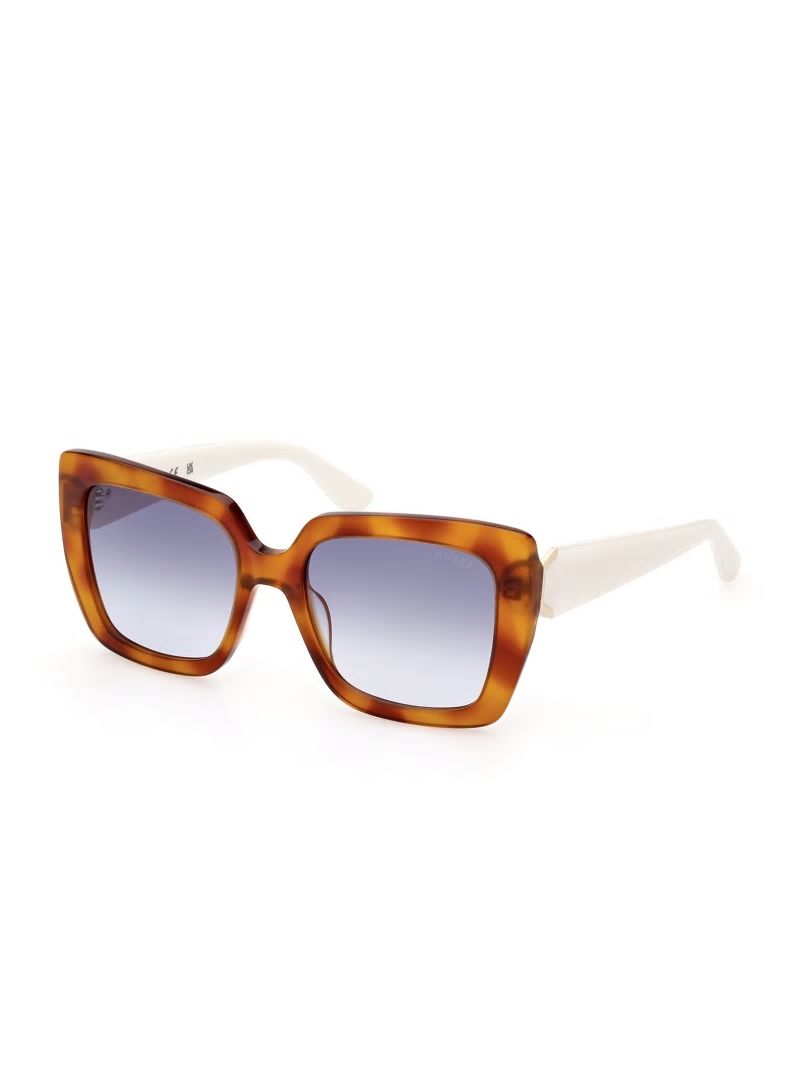 Guess Square Logo Print Plastic Sunglasses - Tort Guess Square Logo Print Plastic Sunglasses - Tort