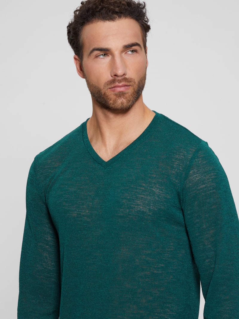 Guess Long-Sleeve Gauze Tee - Dark Jade Guess Long-Sleeve Gauze Tee - Dark Jade