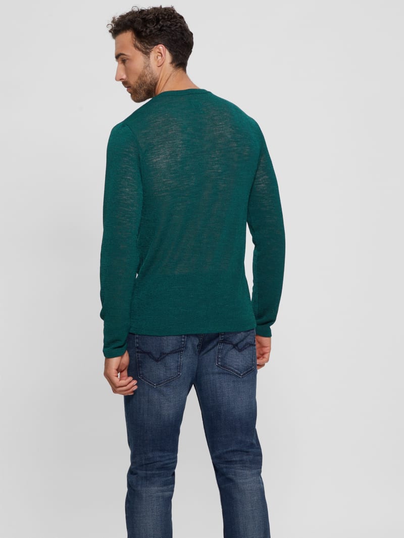 Guess Long-Sleeve Gauze Tee - Dark Jade Guess Long-Sleeve Gauze Tee - Dark Jade