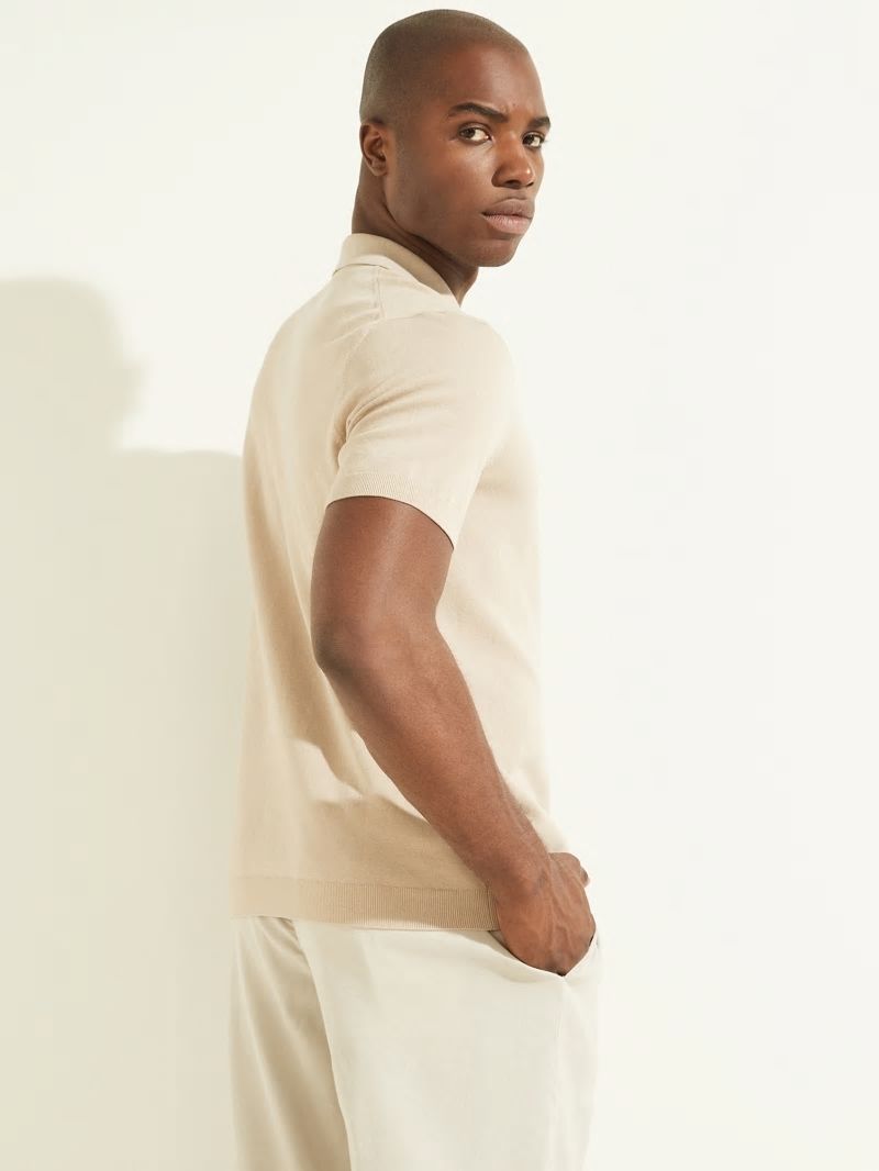Guess Formal Performance Sweater Polo - Pasadena Stone Guess Formal Performance Sweater Polo - Pasadena Stone