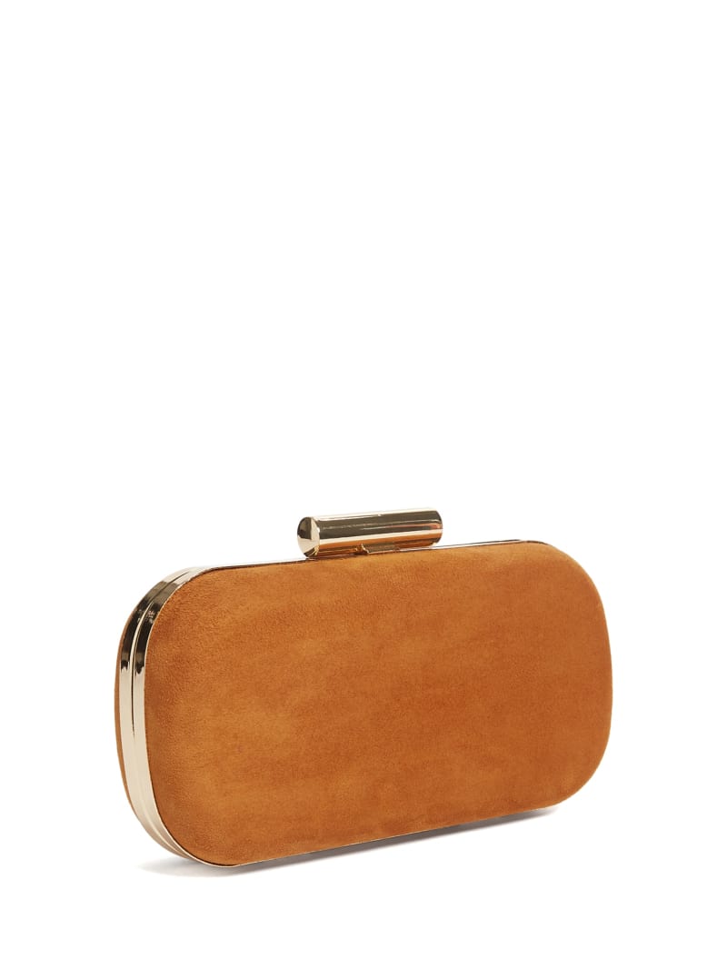 Guess Suede Leather Clutch - Cognac Guess Suede Leather Clutch - Cognac
